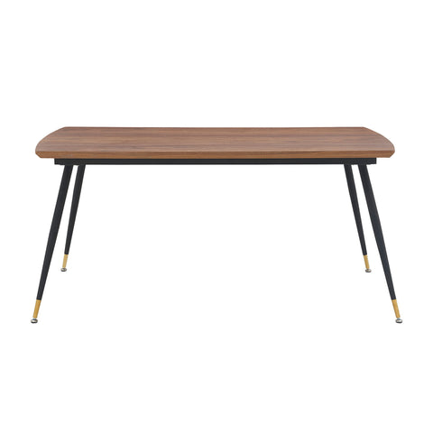 Messina - Modern Walnut And Metal Dining Room Table - Black Matte / Gold - Premium Dining Tables from Armen Living - Just $620! Shop now at brett interiors