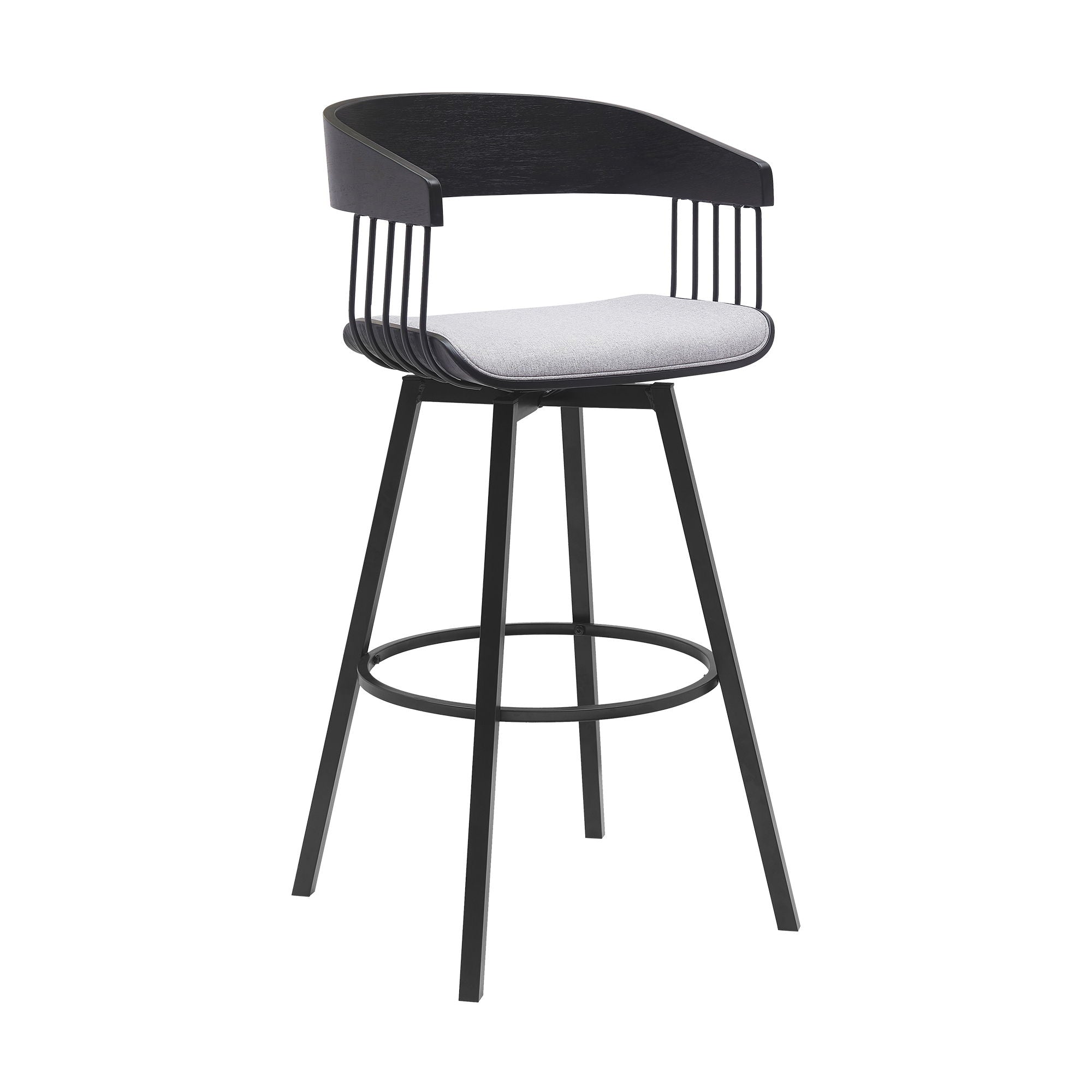 Athena - Swivel Black Metal Stool - Premium Counter Height (24"-27") from Armen Living - Just $280! Shop now at brett interiors