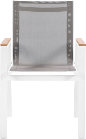 Nizuc - Outdoor Patio Dining Arm Chair (Set of 2) - Grey - Premium Chair Sets from Meridian Furniture - Just $800! Shop now at brett interiors