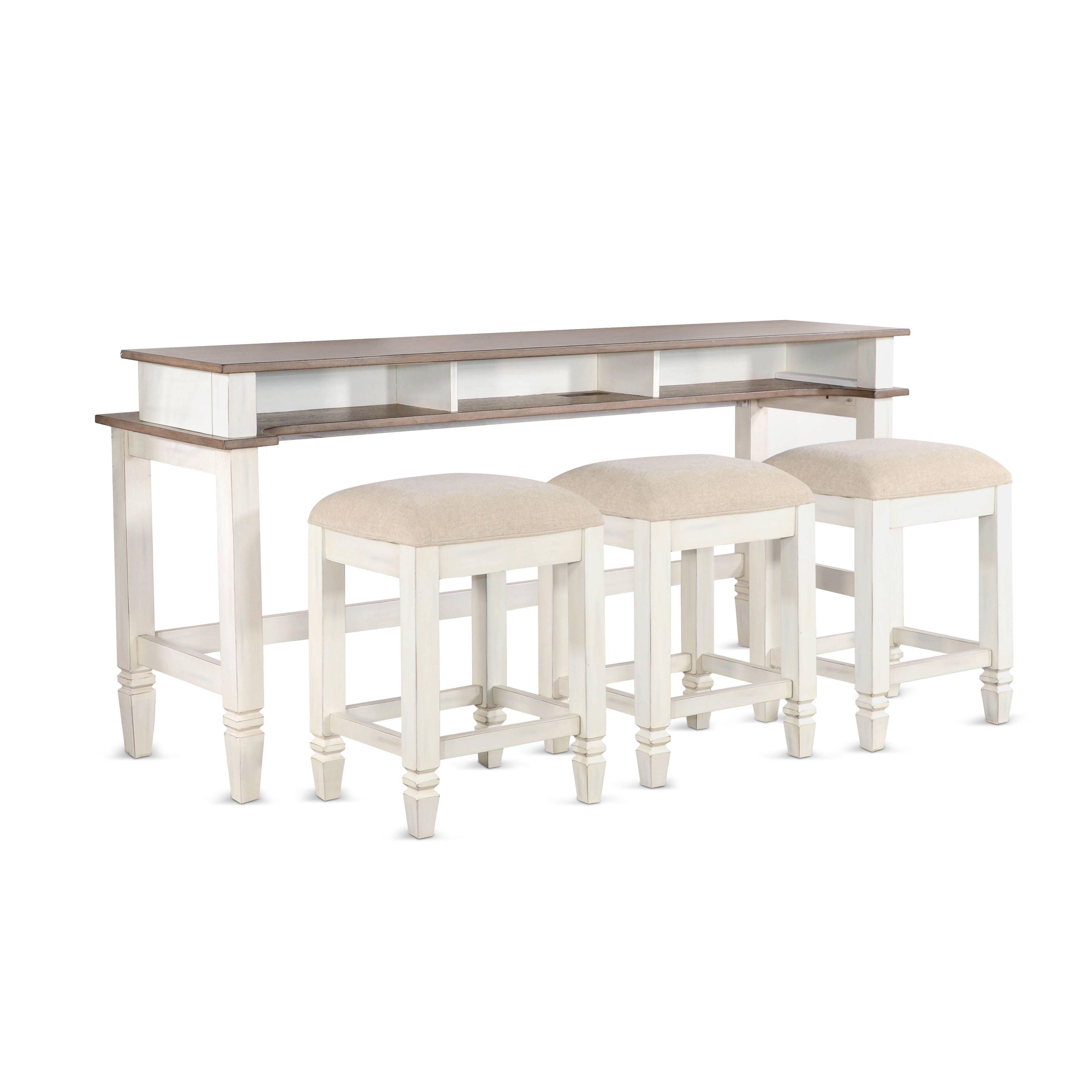 Console Table With Usb Power Plug - White / Light Brown - Premium Console Tables from Sunny Designs - Just $672! Shop now at brett interiors