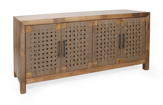 Jordon - Four Door Credenza - Augustine Brown / Jute - Premium Credenzas from Coast2Coast Home - Just $4125! Shop now at brett interiors