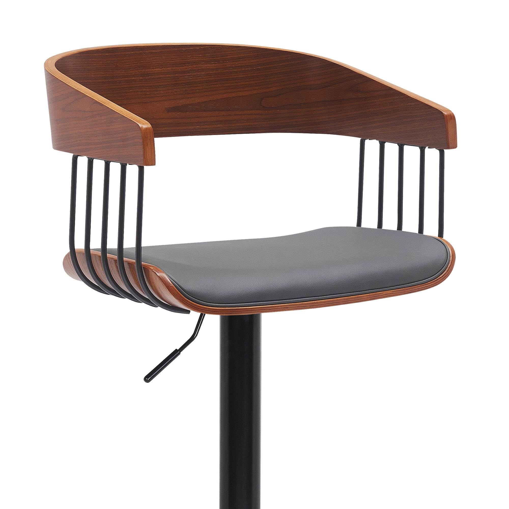 Larisa - Adjustable Walnut Wood Bar Stool - Premium Adjustable Height from Armen Living - Just $255! Shop now at brett interiors