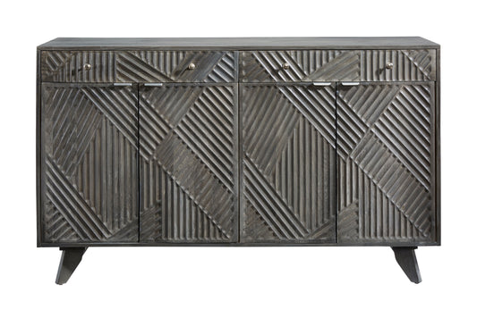 Horton - Four Door Two Drawer Credenza - Gray - Premium Credenzas from Coast2Coast Home - Just $4125! Shop now at brett interiors