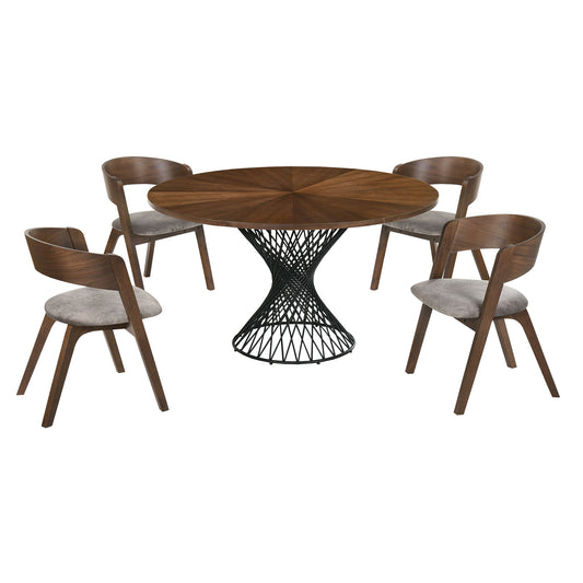 Cirque And Jackie - Round Dining Set - Premium 5 Piece Dining Room Sets from Armen Living - Just $2032.50! Shop now at brett interiors