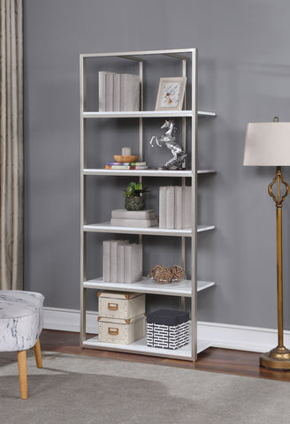 Ingrid - Etagere - Dreamy White / Champagne Lights - Premium Standard Bookcases from Coast2Coast Home - Just $1815! Shop now at brett interiors