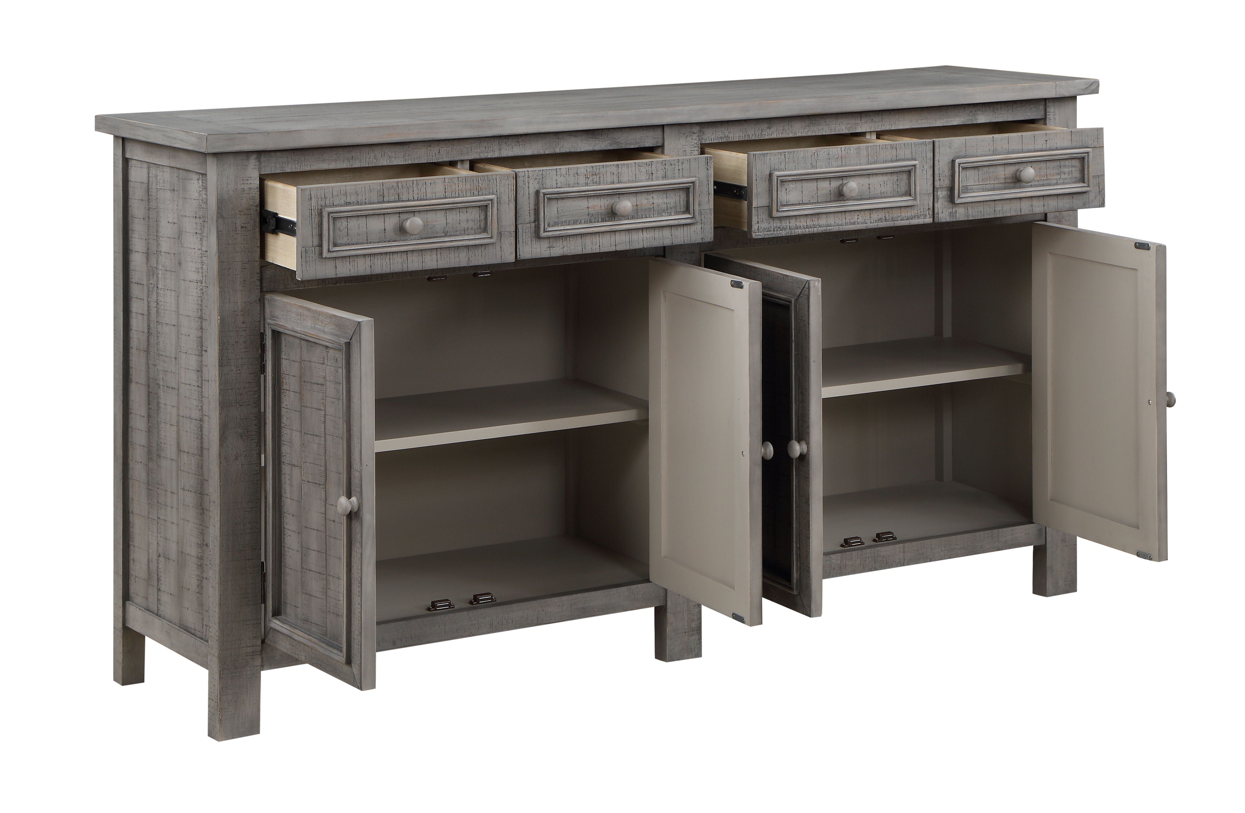 Keystone - Four Door Credenza - Gray - Premium Credenzas from Coast2Coast Home - Just $4785! Shop now at brett interiors