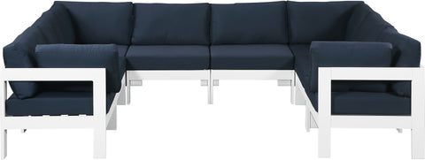 Nizuc - Outdoor Patio Modular Sectional 8 Piece - Navy - Premium Stationary Sectionals from Meridian Furniture - Just $7300! Shop now at brett interiors