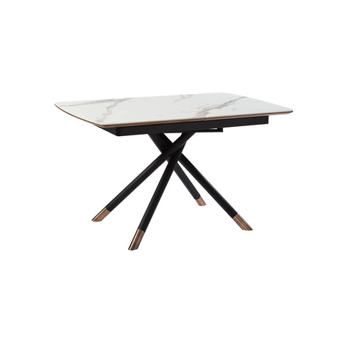 Alora - Extendable Dining Table Ceramic And Wood Top - Light Gray - Premium Dining Tables with Extensions from Armen Living - Just $2027.50! Shop now at brett interiors