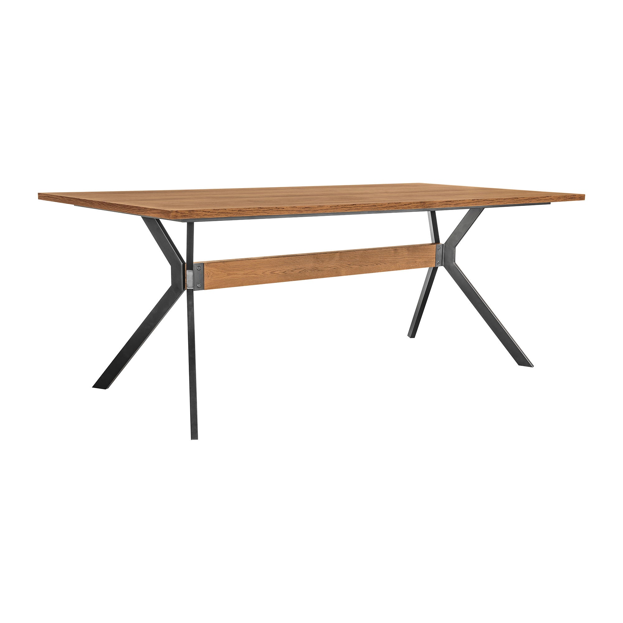 Nevada - Rustic Oak Wood Trestle Base Dining Table - Premium Dining Tables from Armen Living - Just $1007.50! Shop now at brett interiors