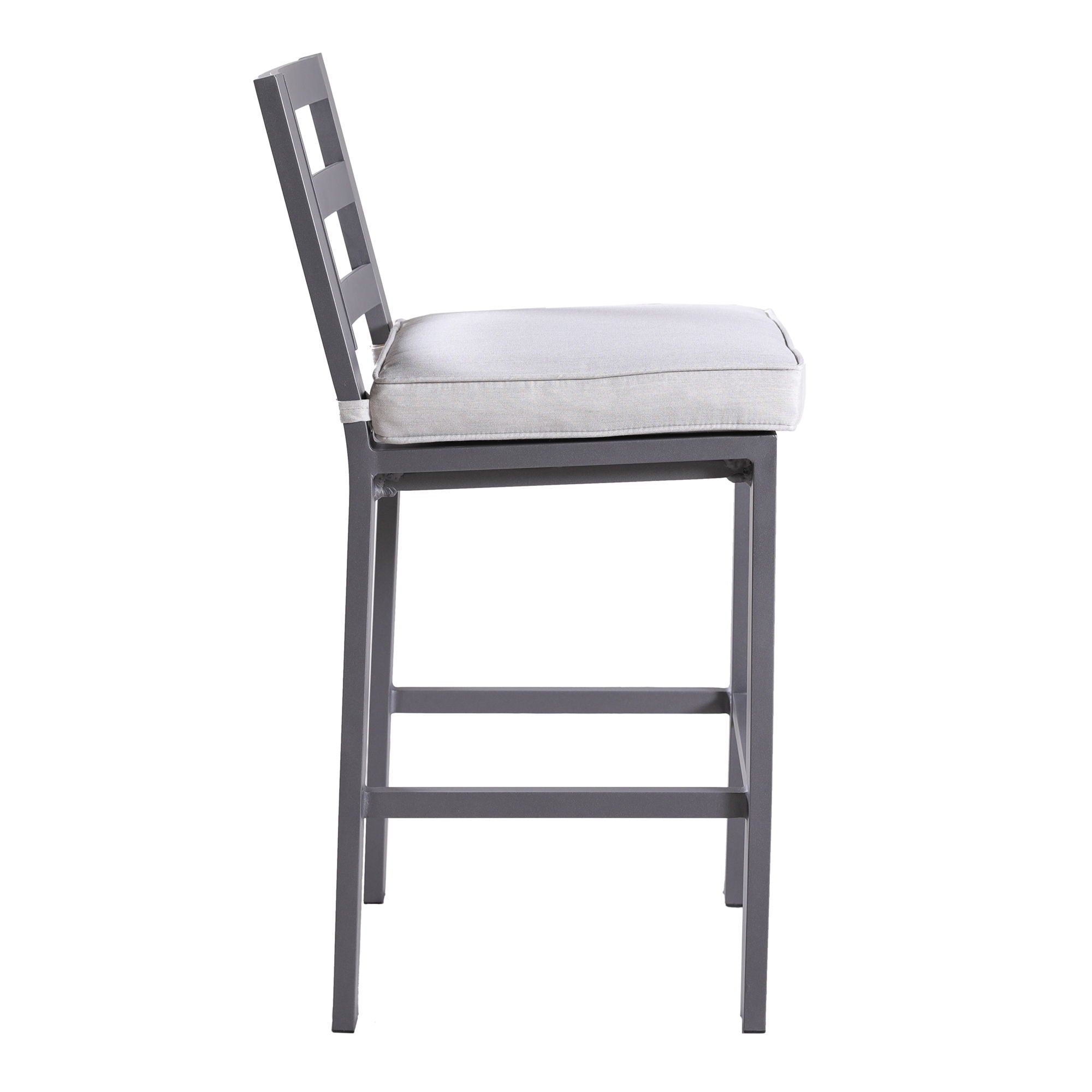 Outdoor Armless Aluminum Barstools With Cushion (Set of 2) - Pewter - Premium Stool Sets from Gather Craft - Just $811! Shop now at brett interiors