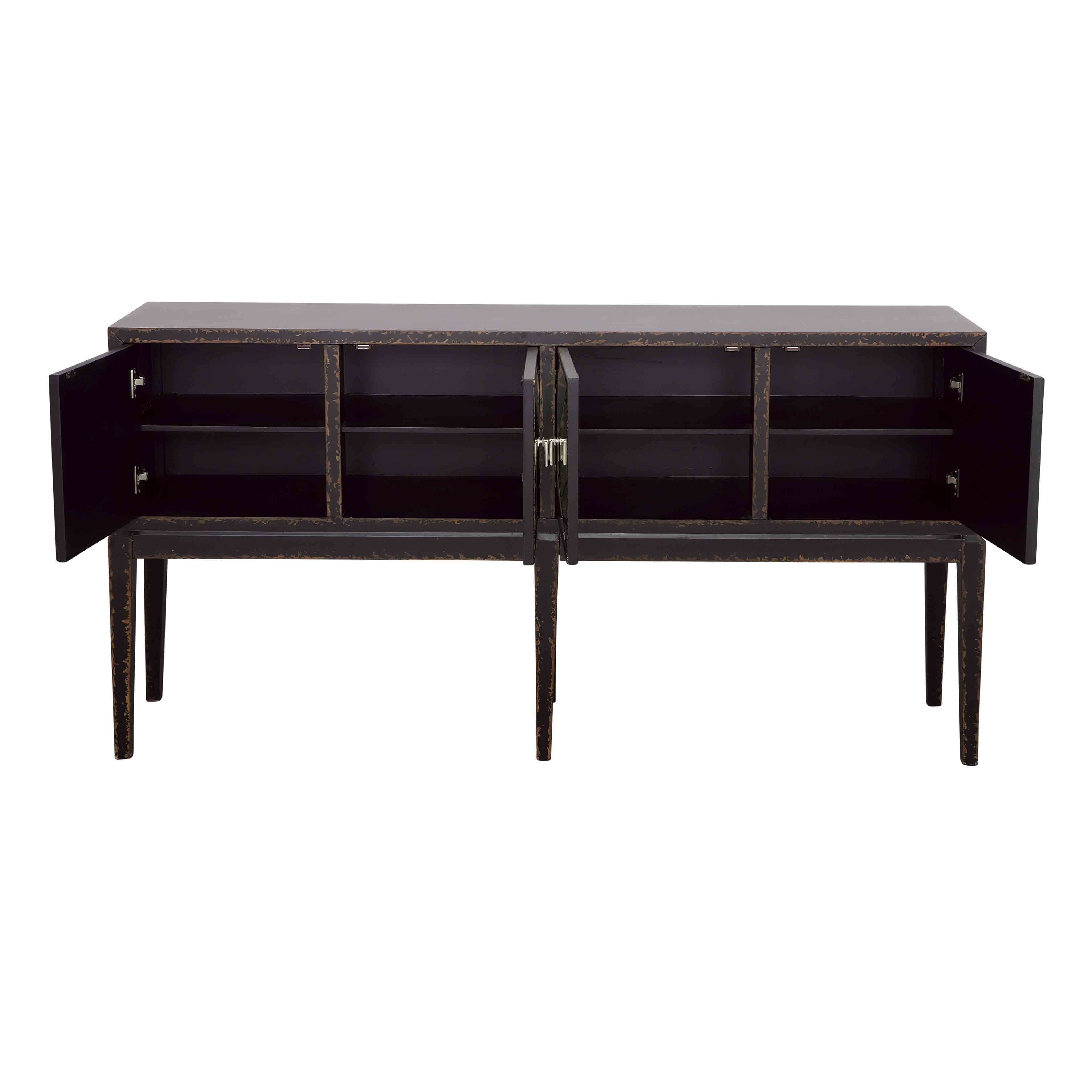 Nocturne - Four Door Console - Textured Black - Premium Sideboards from Coast2Coast Home - Just $3300! Shop now at brett interiors