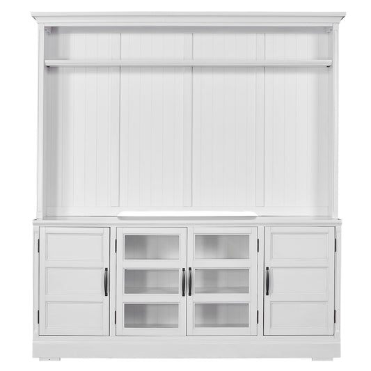 Shoreham - 76 In. TV Console With Hutch - Effortless White - Premium Entertainment Centers from Parker House - Just $1997.50! Shop now at brett interiors