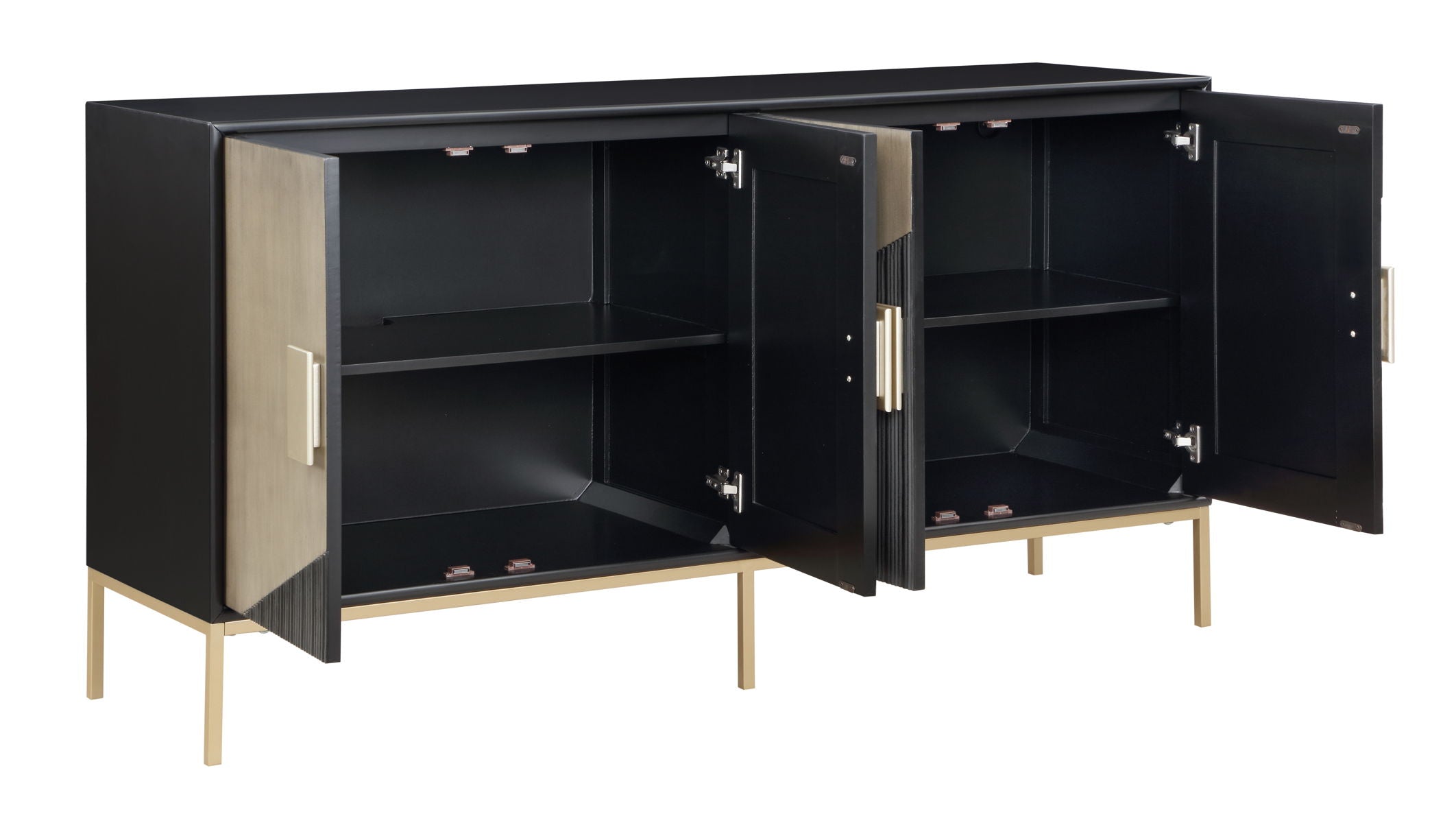 Phoenix - Four Door Credenza - Midnight Hour / Champagne - Premium Credenzas from Coast2Coast Home - Just $3300! Shop now at brett interiors