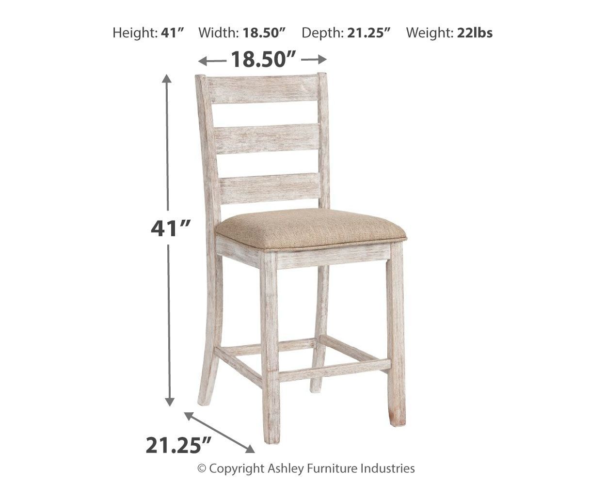 Skempton - White - Upholstered Barstool (Set of 2) Signature Design by Ashley®