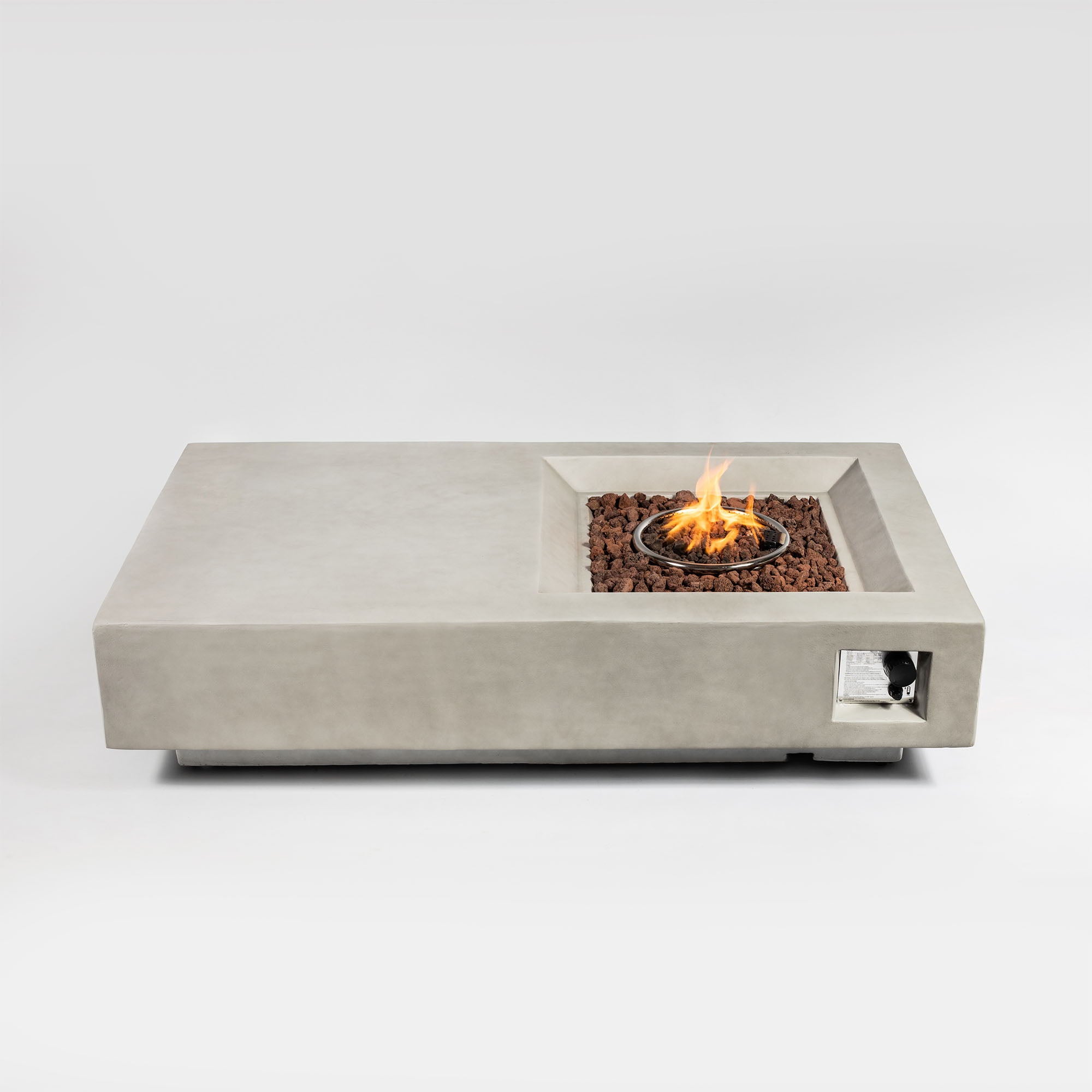 60" Concrete Fire Pit Table - Light Gray - Premium Fire Pits from AS Outdoor Heating - Just $1129! Shop now at brett interiors