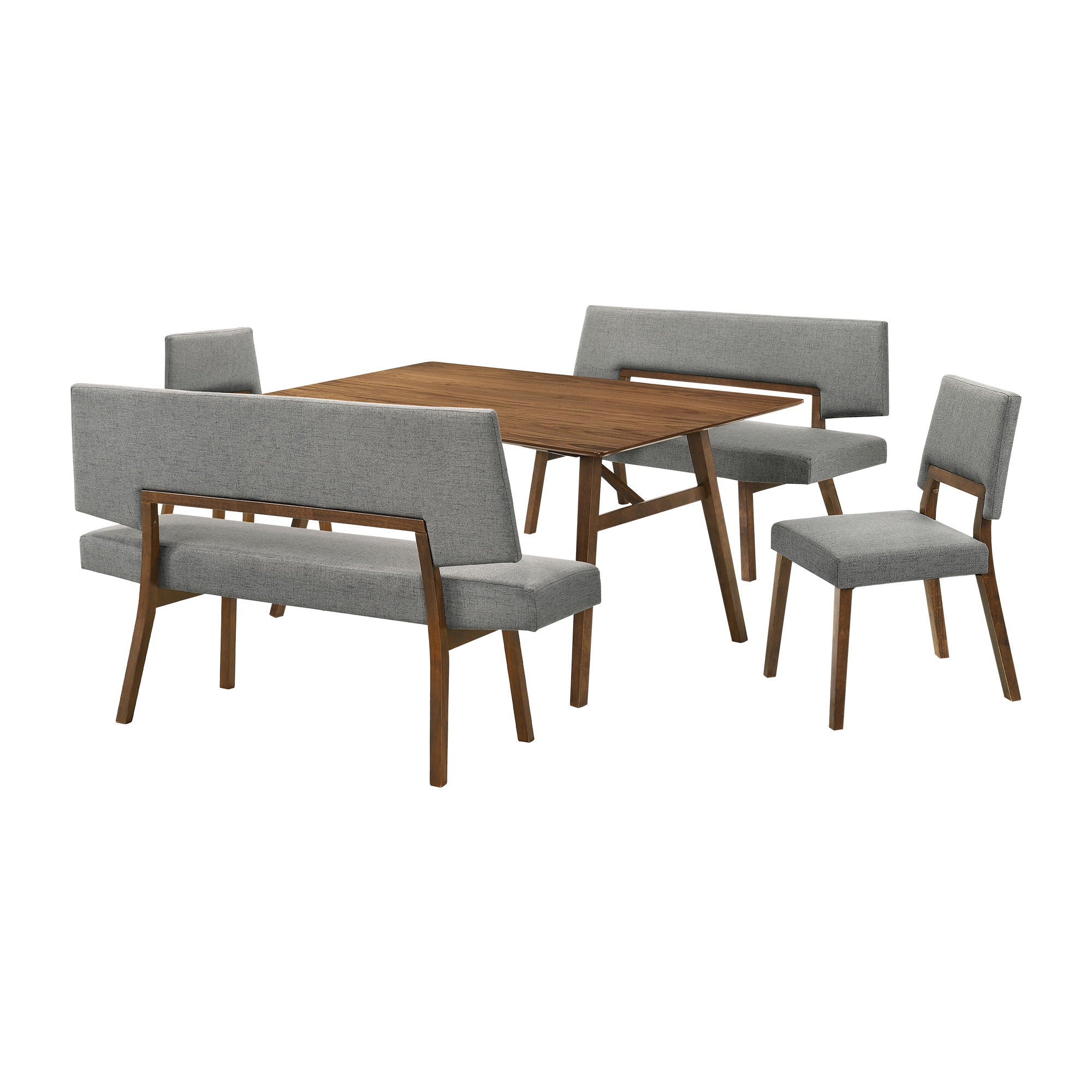 Channell - Walnut Wood Dining Table Set Armen Living