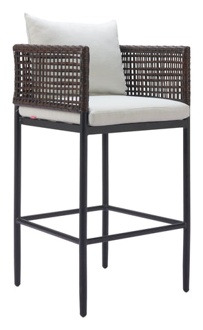 Palm Paradise - Barstool - Gray - Premium Bar Height (28"-30") from Zuo Modern - Just $1050! Shop now at brett interiors