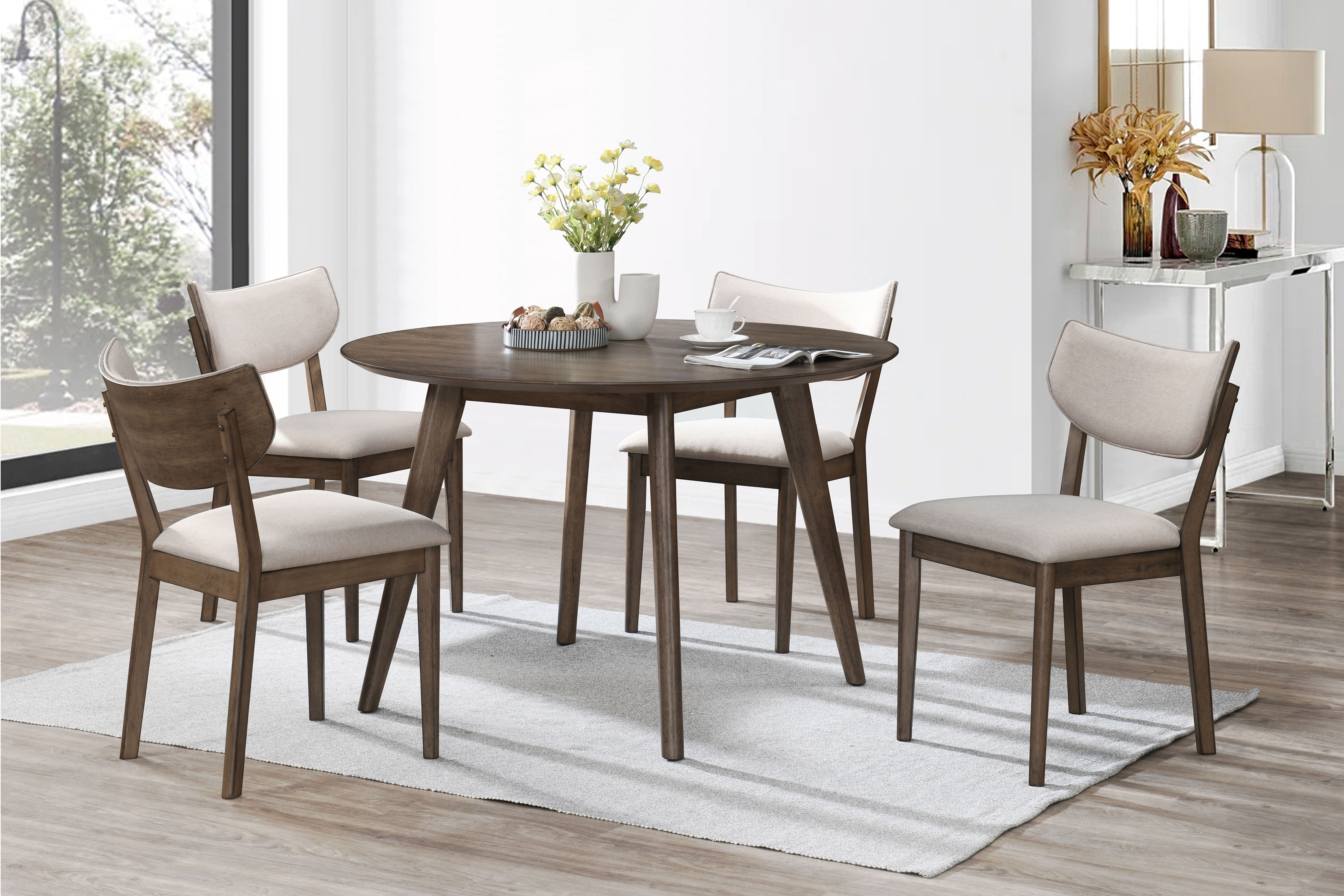 Rex - 48" Round Dining Table - Walnut - Premium Dining Tables from New Classic - Just $322.50! Shop now at brett interiors