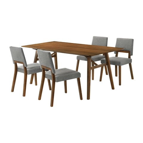 Channell - Walnut Wood Dining Table Set Armen Living