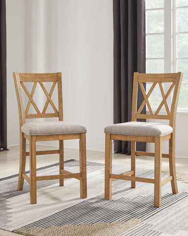 Havonplane - Brown - Upholstered Barstool (Set of 2) - Premium Stool Sets from Signature Design by Ashley® - Just $300.30! Shop now at brett interiors