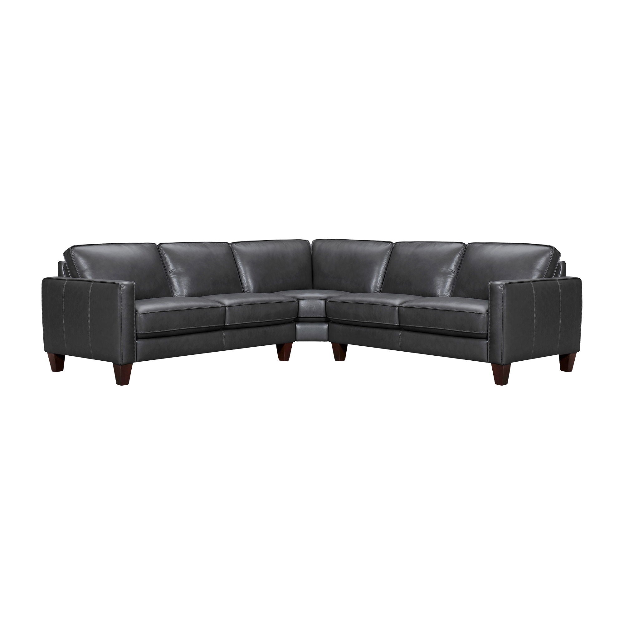 Summit - 3 Piece Leather Sectional Sofa - Premium Stationary Sectionals from Armen Living - Just $6207.50! Shop now at brett interiors