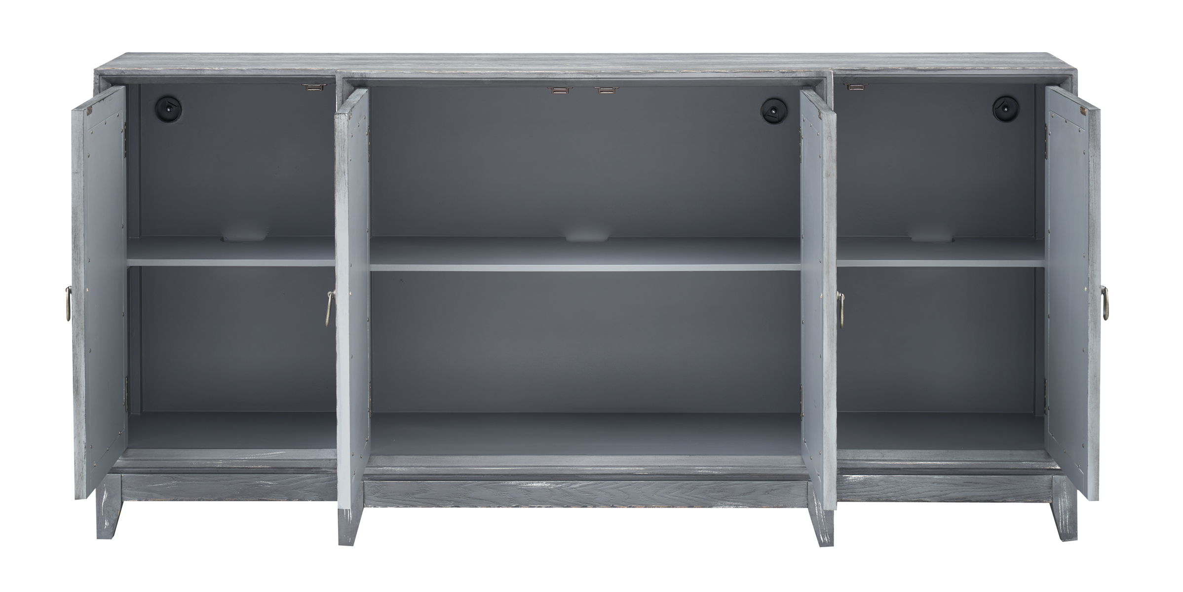 Hawke - Four Door Credenza - Grayton Gray / Mirror - Premium Credenzas from Coast2Coast Home - Just $3712.50! Shop now at brett interiors