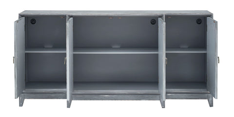 Hawke - Four Door Credenza - Grayton Gray / Mirror - Premium Credenzas from Coast2Coast Home - Just $3712.50! Shop now at brett interiors