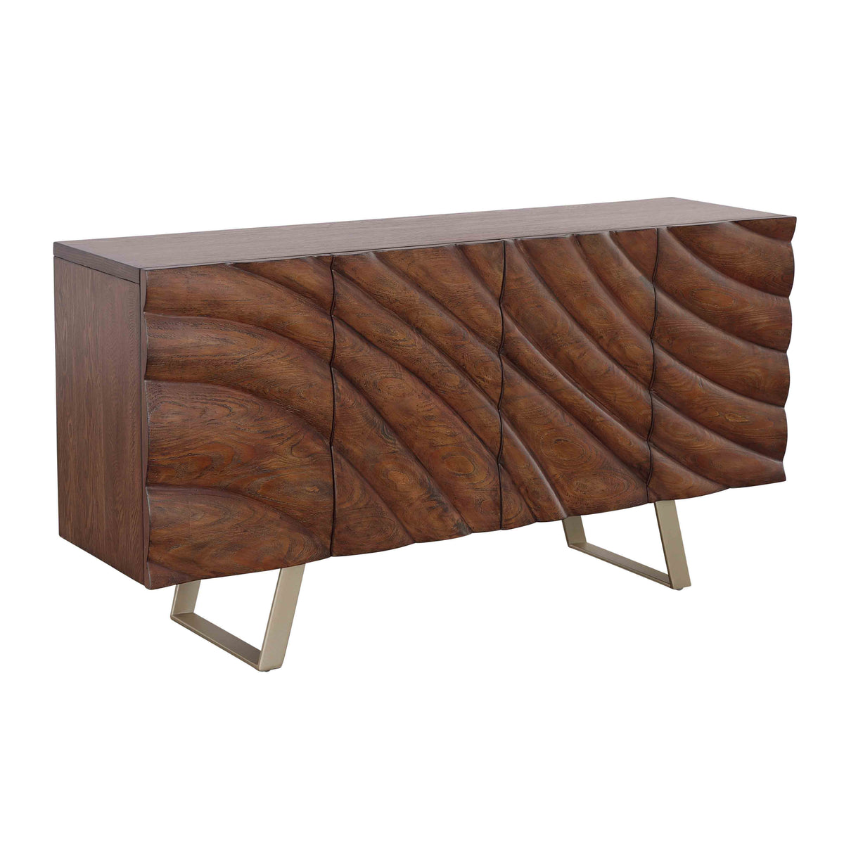 Mojave - Four Door Credenza - Brown / Champagne - Premium Credenzas from Coast2Coast Home - Just $3795! Shop now at brett interiors