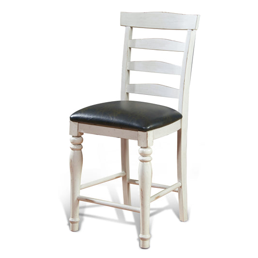 Bourbon County - Ladderback Barstool - White / Black - Premium Bar Height (28"-30") from Sunny Designs - Just $206! Shop now at brett interiors