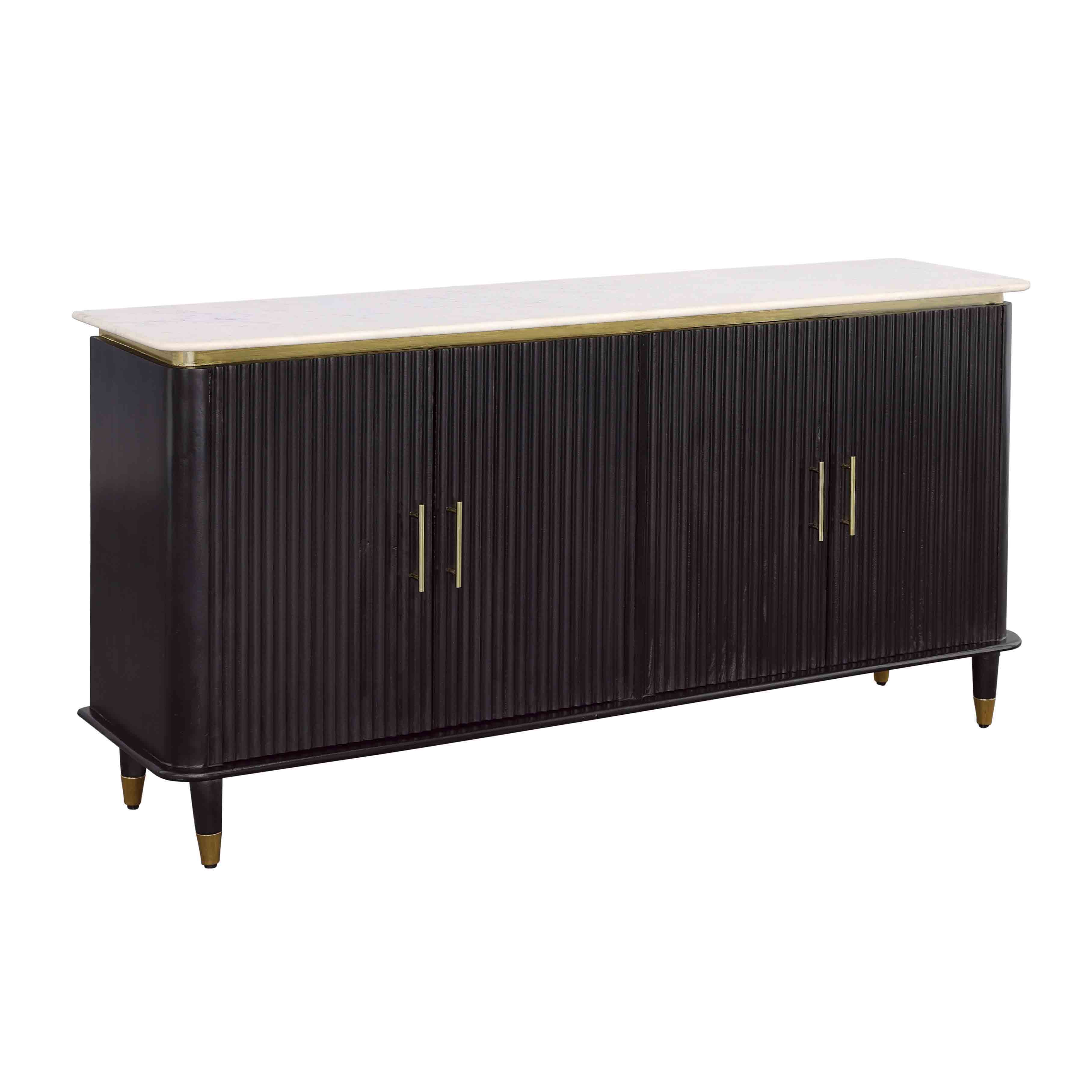 Carlyle - Four Door Credenza - Black / Gold - Premium Credenzas from Coast2Coast Home - Just $4125! Shop now at brett interiors