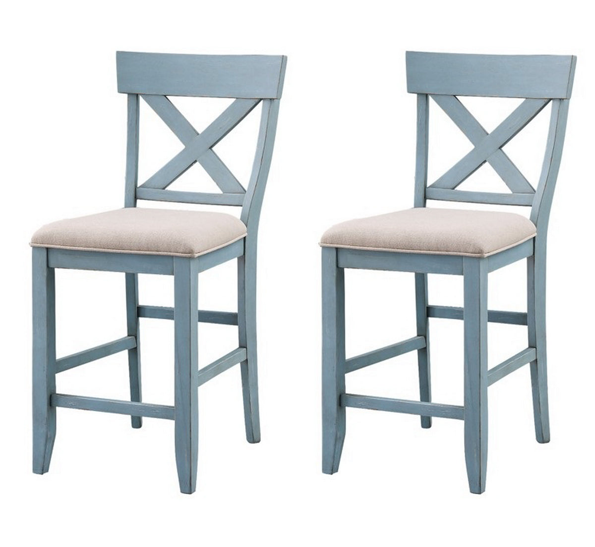 Bar Harbor - Counter Height Crossed Back Upholstered Dining Side Chairs (Set of 2) - Premium Chair Sets from Coast2Coast Home - Just $1650! Shop now at brett interiors