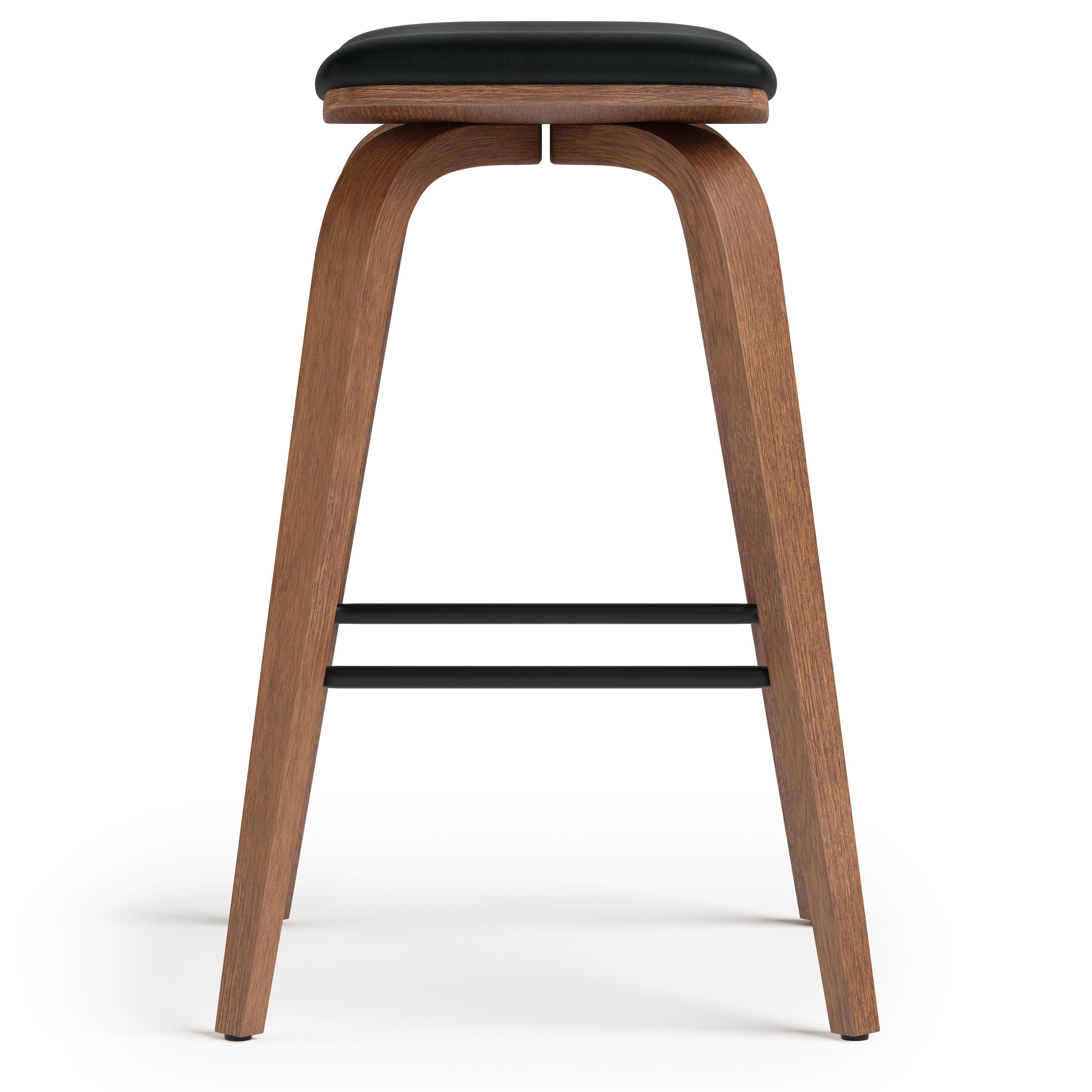 Larsen - Saddle Bar Stool (Set of 2) - Black - Premium Stool Sets from Simpli Home - Just $201! Shop now at brett interiors