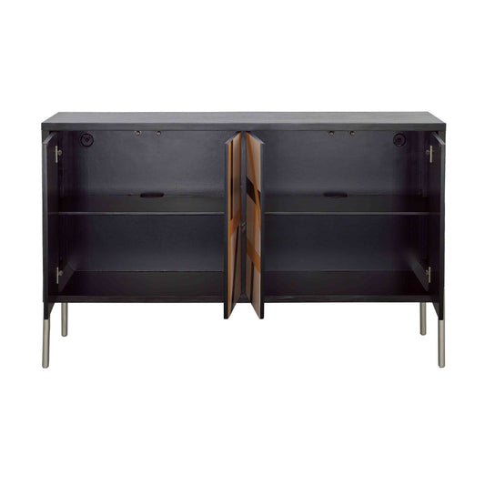 Sonia - Four Door Credenza - Black / Multicolor - Black / Multicolor - Premium Credenzas from Coast2Coast Home - Just $3465! Shop now at brett interiors