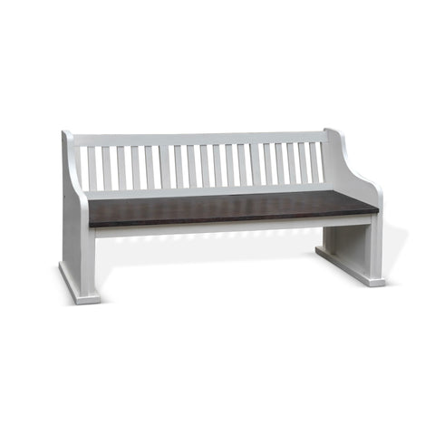 Carriage House - Slat Back Bench - White / Dark Brown - Premium Dining Benches from Sunny Designs - Just $527! Shop now at brett interiors