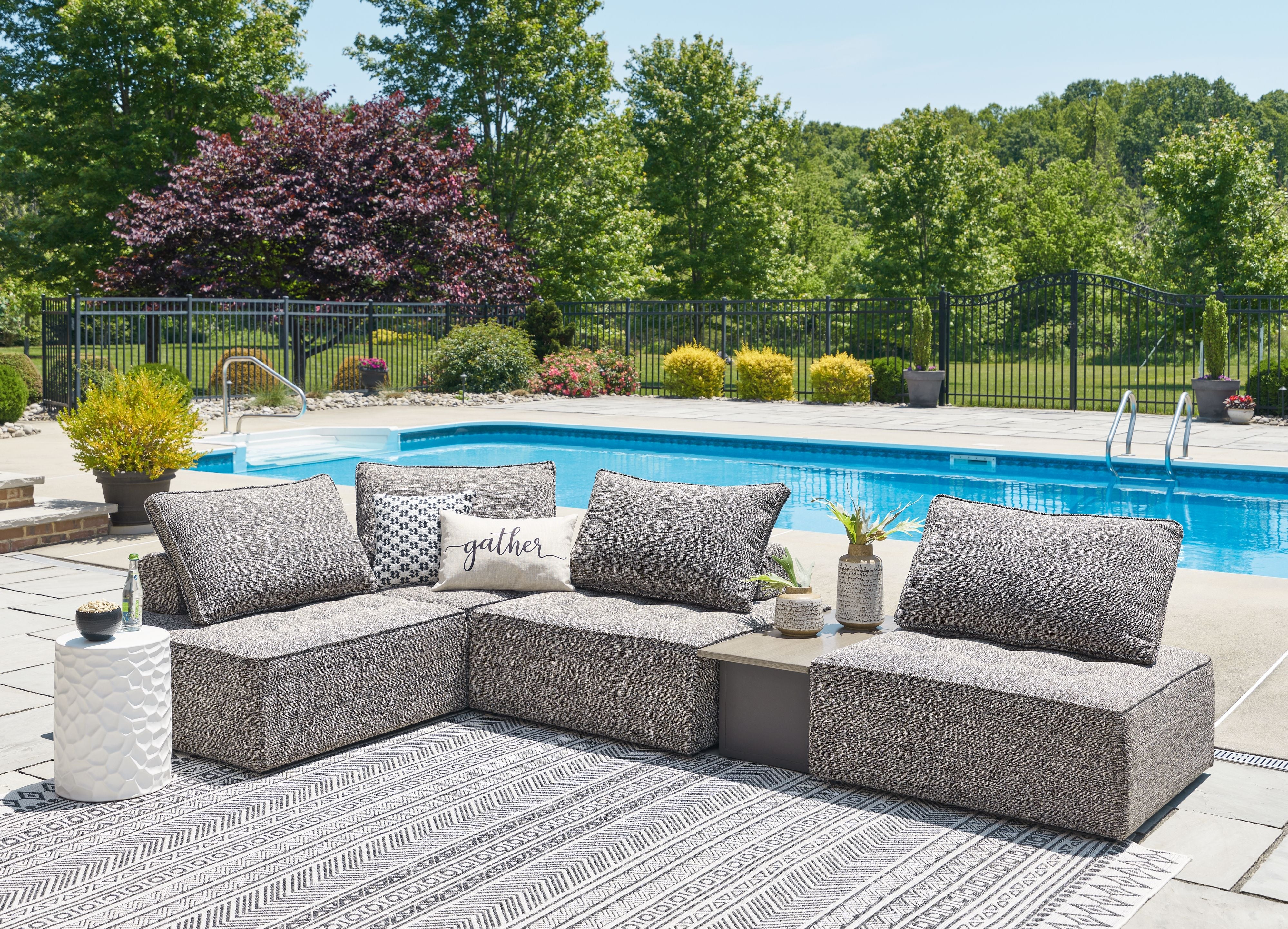 Bree Zee - Outdoor Sectional - Premium Stationary Sectionals from Signature Design by Ashley® - Just $1113.75! Shop now at brett interiors