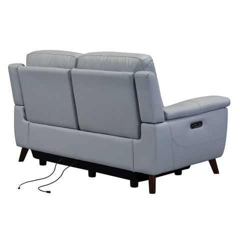 Lizette - Contemporary Loveseat Genuine Leather - Dark Brown / Dove Gray - Premium Reclining Loveseats from Armen Living - Just $3085! Shop now at brett interiors