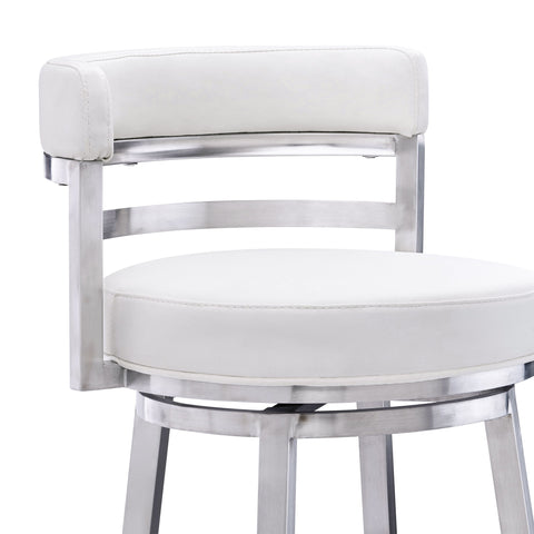 Madrid - Swivel Stainless Steel Bar Stool - Premium Counter Height (24"-27") from Armen Living - Just $415! Shop now at brett interiors