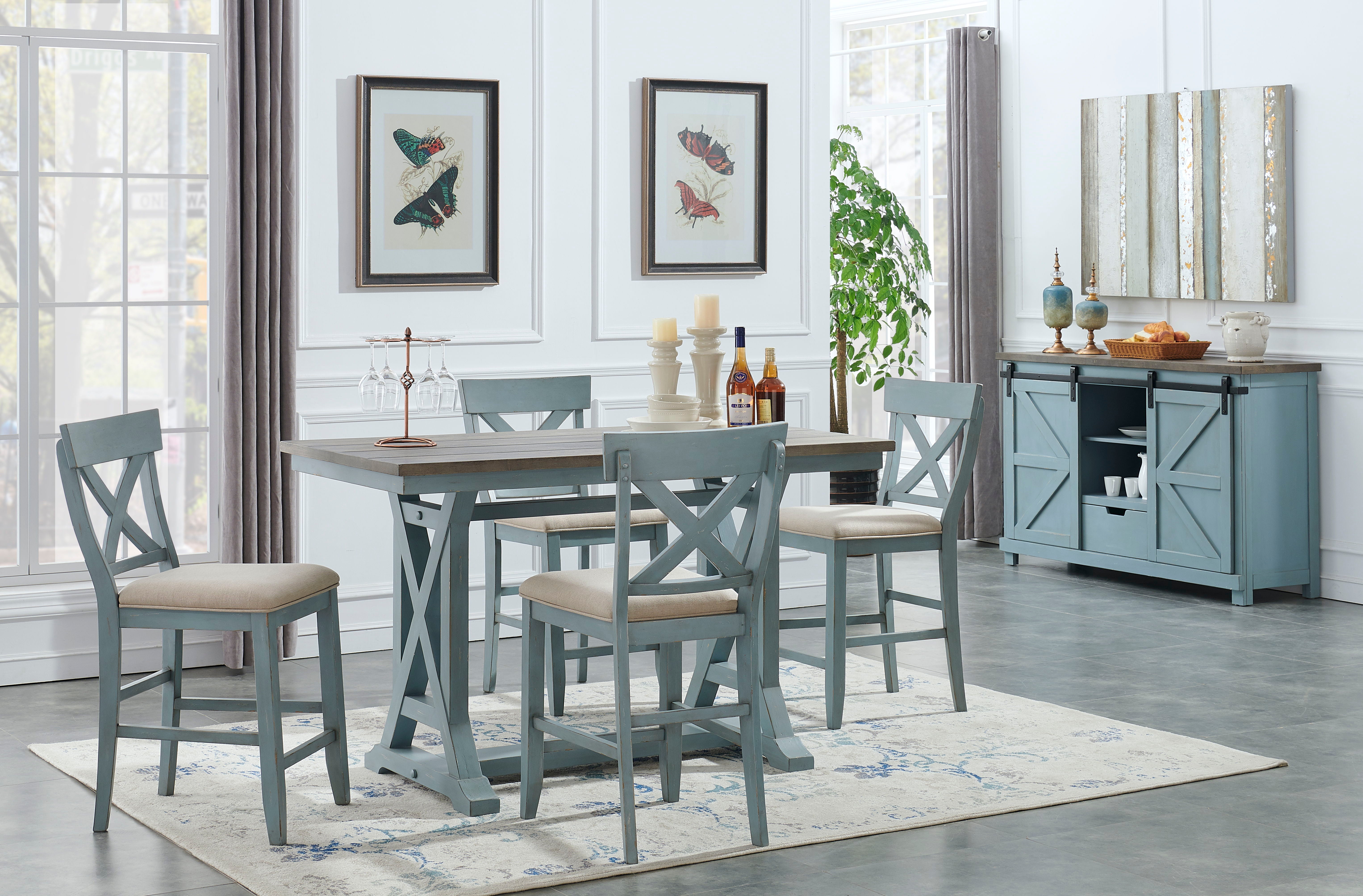 Bar Harbor - Counter Height Crossed Back Upholstered Dining Side Chairs (Set of 2) - Premium Chair Sets from Coast2Coast Home - Just $1650! Shop now at brett interiors