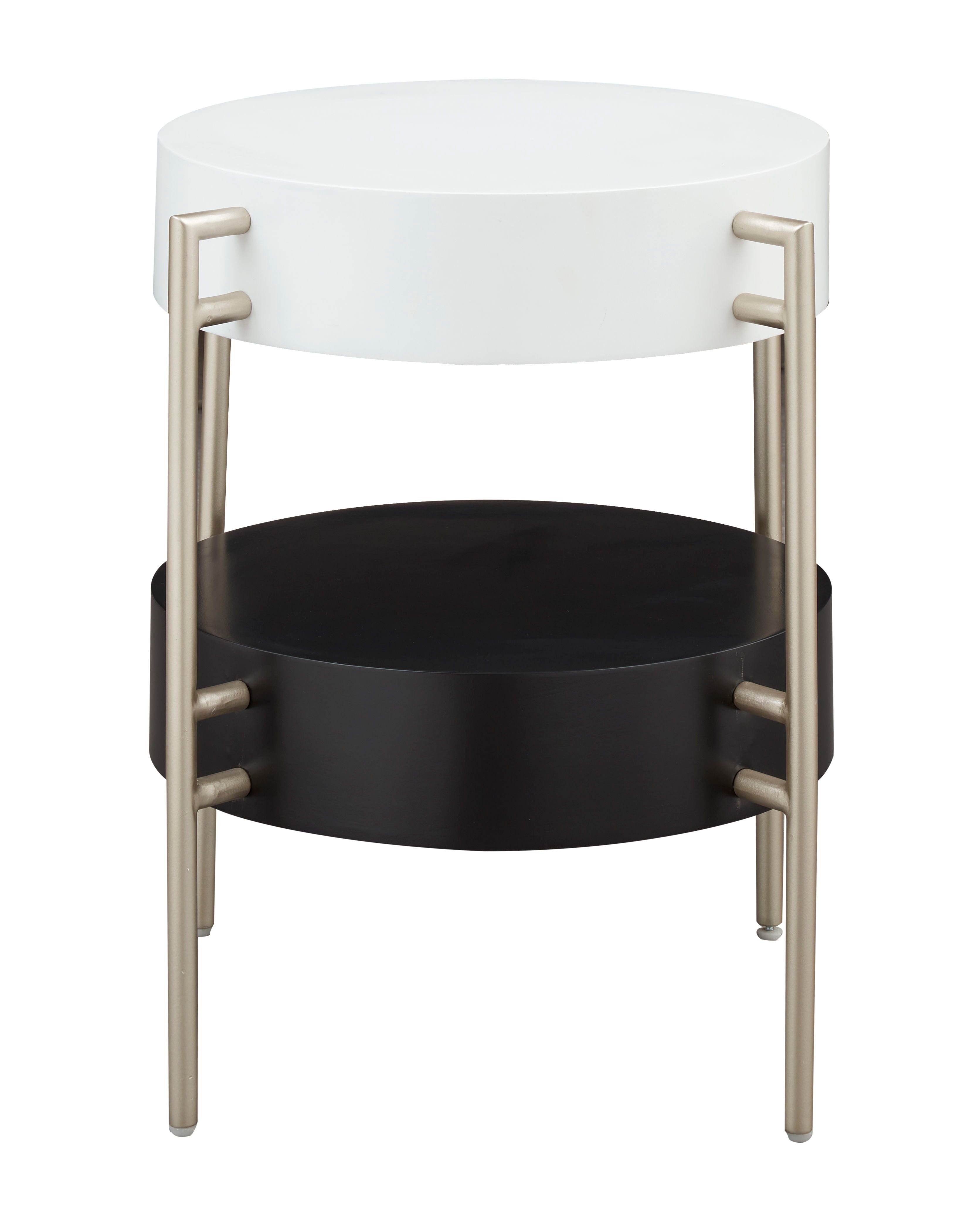 Kelsie - Two Tier Accent Table - Delilah White / Black - Premium Accent Tables from Coast2Coast Home - Just $1237.50! Shop now at brett interiors