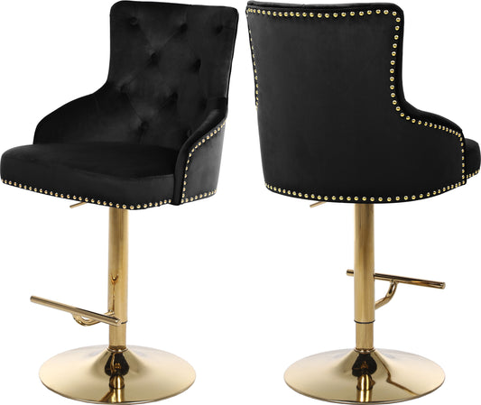 Claude - Adjustable Stool with Gold Base - Premium Adjustable Height from Meridian Furniture - Just $412.50! Shop now at brett interiors