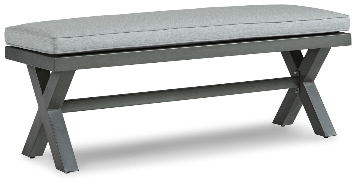 Elite Park - Gray - Bench With Cushion - Premium Benches from Signature Design by Ashley® - Just $358.05! Shop now at brett interiors