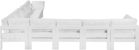 Nizuc - Outdoor Patio Modular Sectional 9 Piece - White - Fabric - Premium Stationary Sectionals from Meridian Furniture - Just $8062.50! Shop now at brett interiors