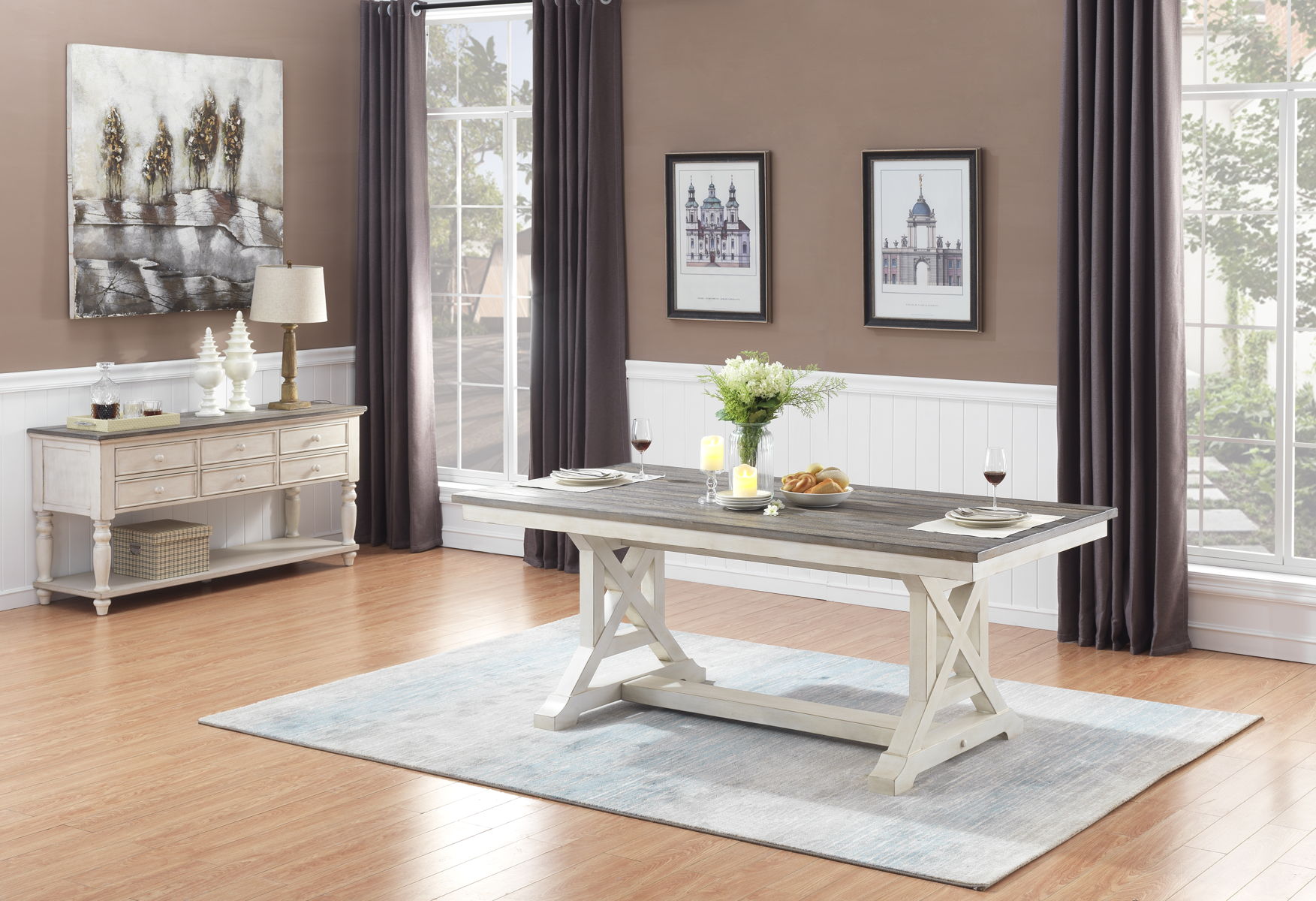 Bar Harbor II - Accent Side End Table With Plank Style Top And Trestle Base - Premium Dining Tables from Coast2Coast Home - Just $1402.50! Shop now at brett interiors