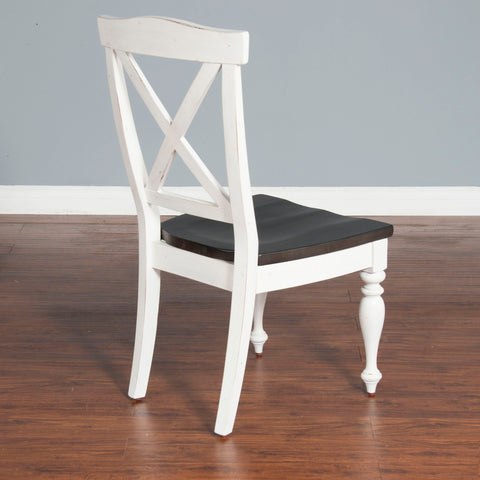 Carriage House - Crossback Chair - White / Dark Brown - Premium Side Chairs from Sunny Designs - Just $205! Shop now at brett interiors