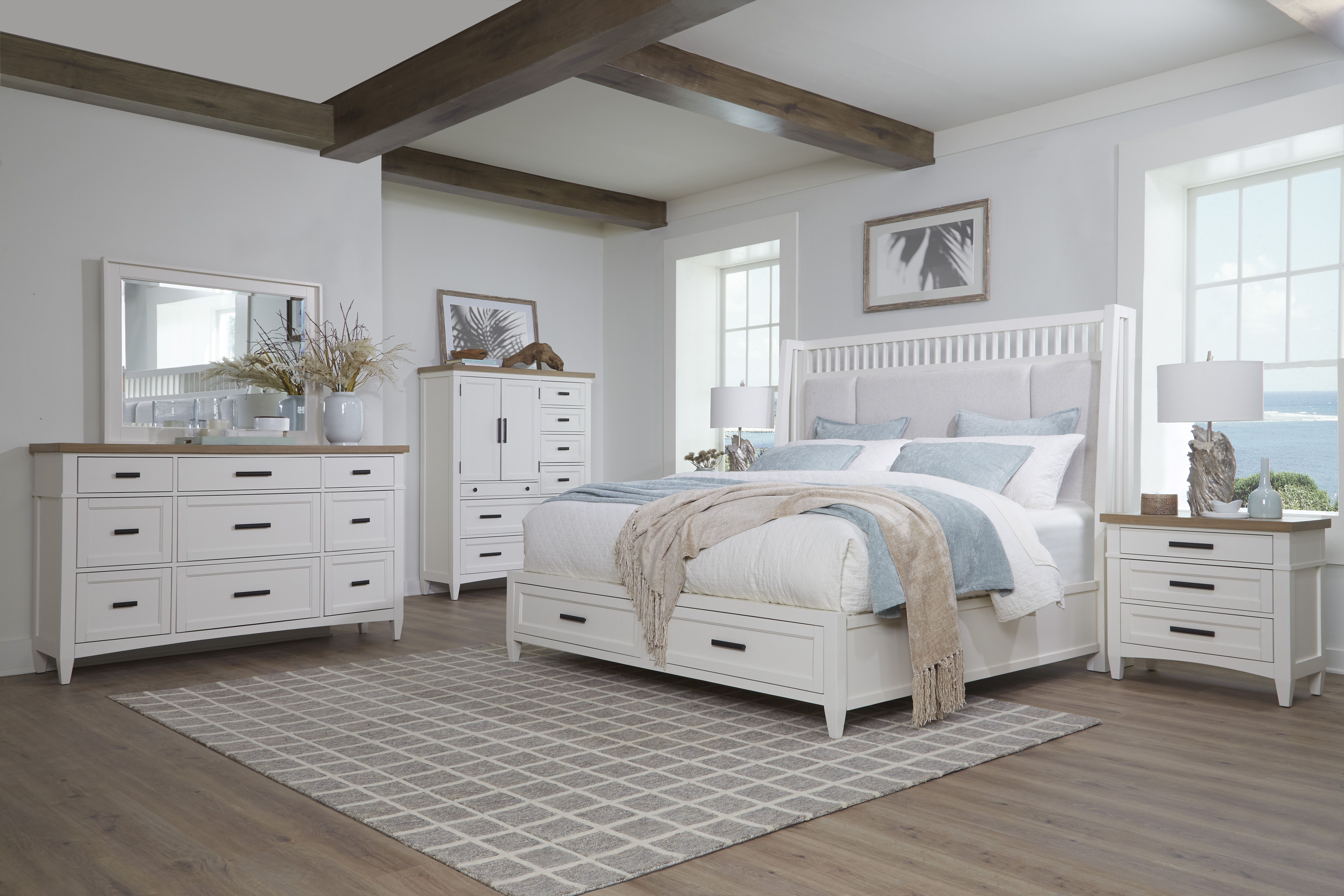 Americana Modern Bedroom - 9 Drawer Dresser And Mirror - Light Brown - Premium Dresser & Mirror from Parker House - Just $1270! Shop now at brett interiors