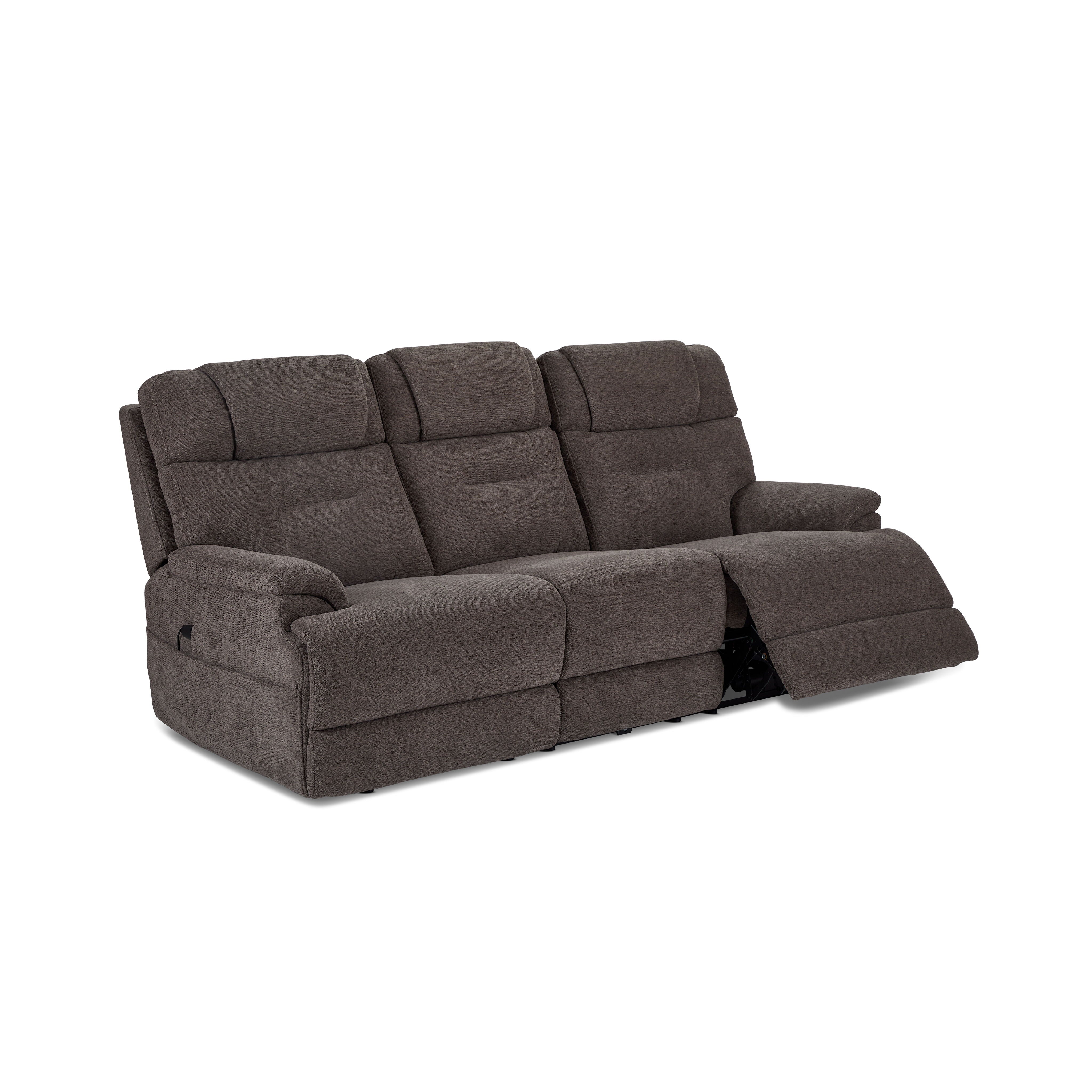 Zofa - Power Reclining Sofa with Cnsl & Power Headrests/Lumbar/Heat/Mass - Dark Brown - Premium Reclining Sofas from Flexsteel - Just $4125! Shop now at brett interiors