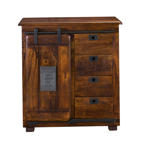 Chad - Four Drawer One Door Cabinet - Warm Brown Mango - Premium Accent Cabinets from Coast2Coast Home - Just $3300! Shop now at brett interiors