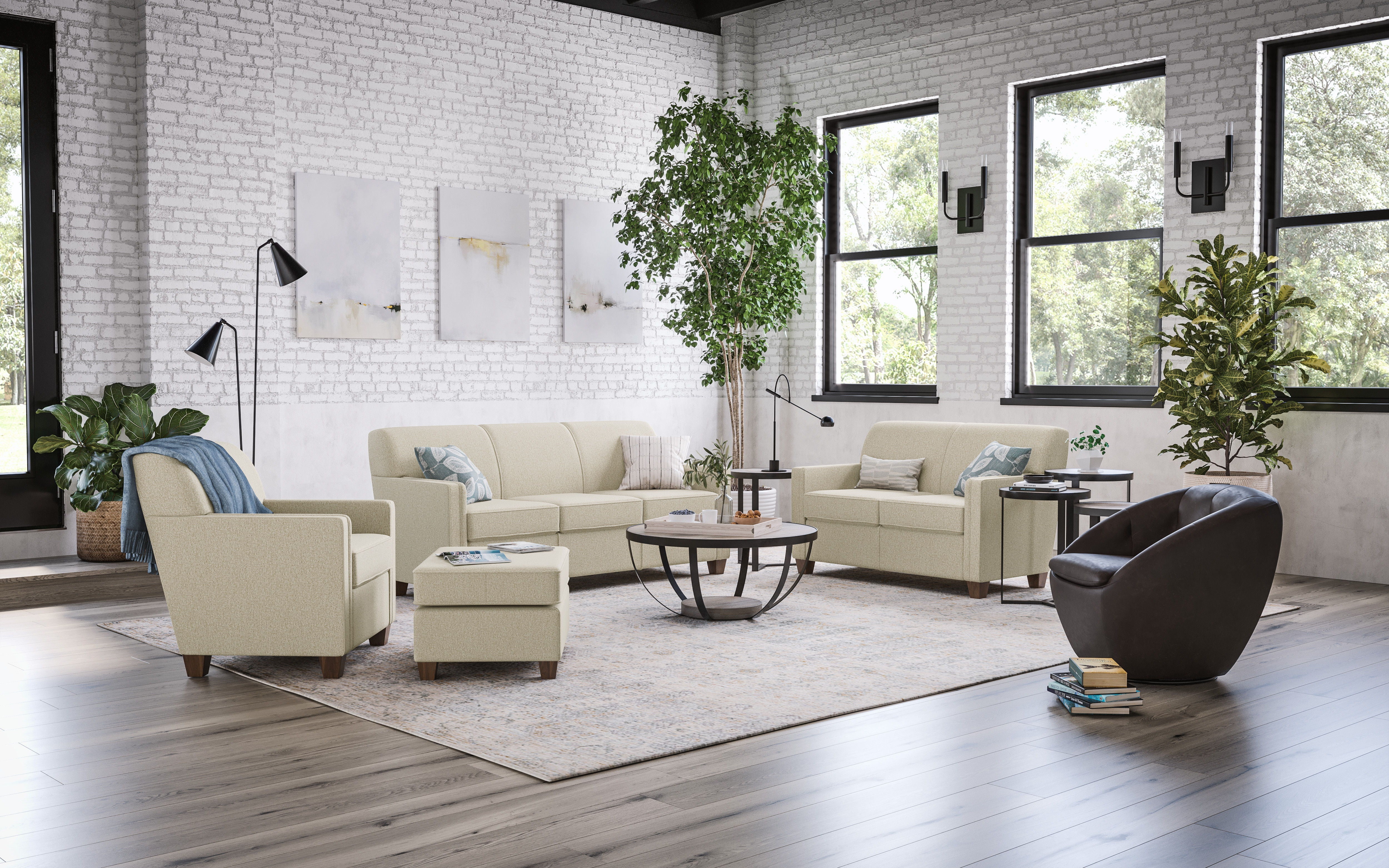 Nora - Sofa - Light Brown - Premium Stationary Sofas from Flexsteel - Just $1937.50! Shop now at brett interiors