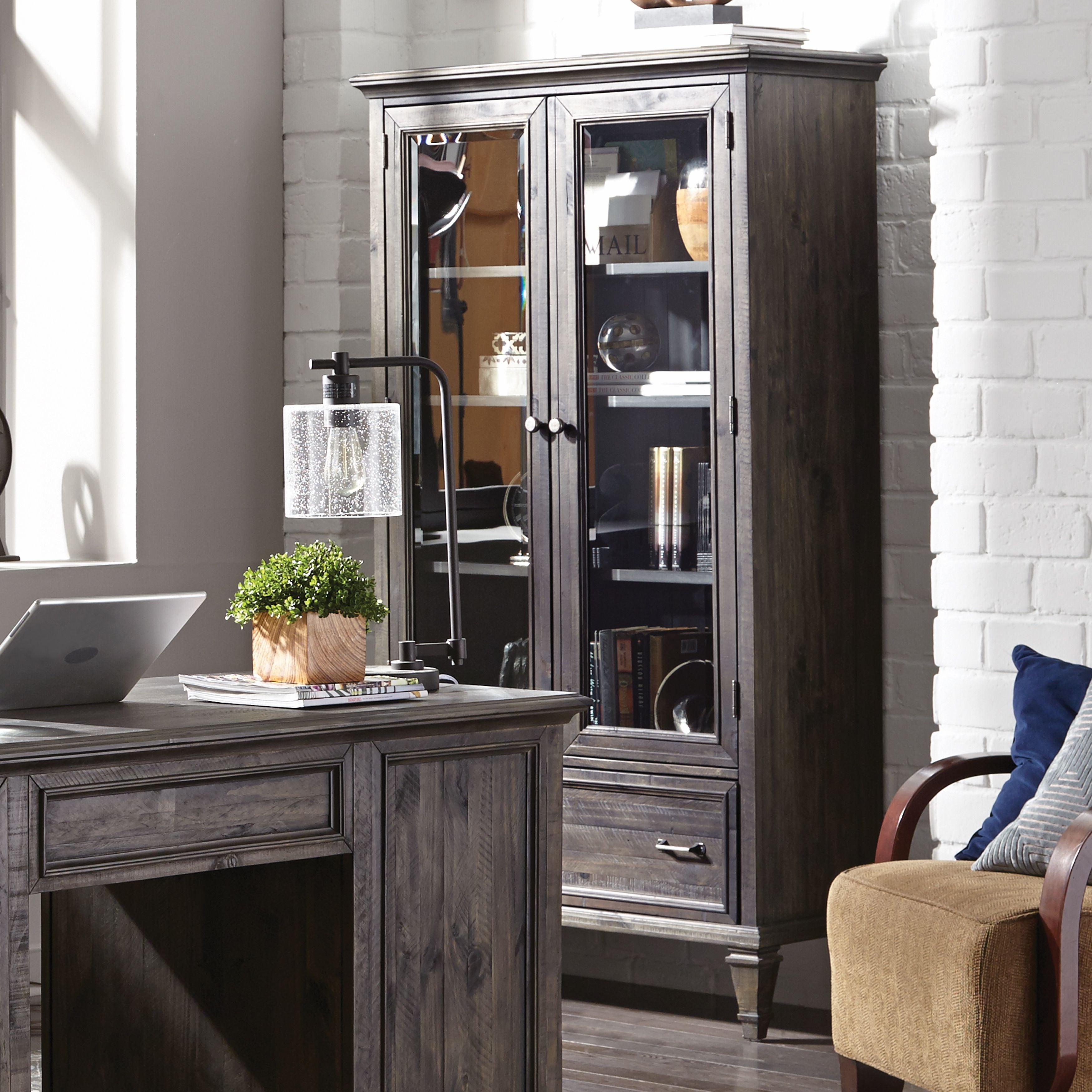 Sutton Place - Door Bookcase - Weathered Charcoal - Premium Standard Bookcases from Magnussen Furniture - Just $1829! Shop now at brett interiors