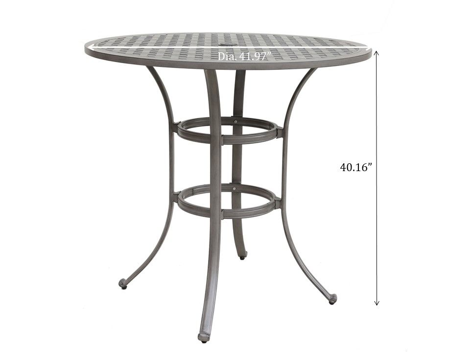 42" Cast Aluminum Round Bar Table - Gray - Premium Bar Tables from Gather Craft - Just $704! Shop now at brett interiors